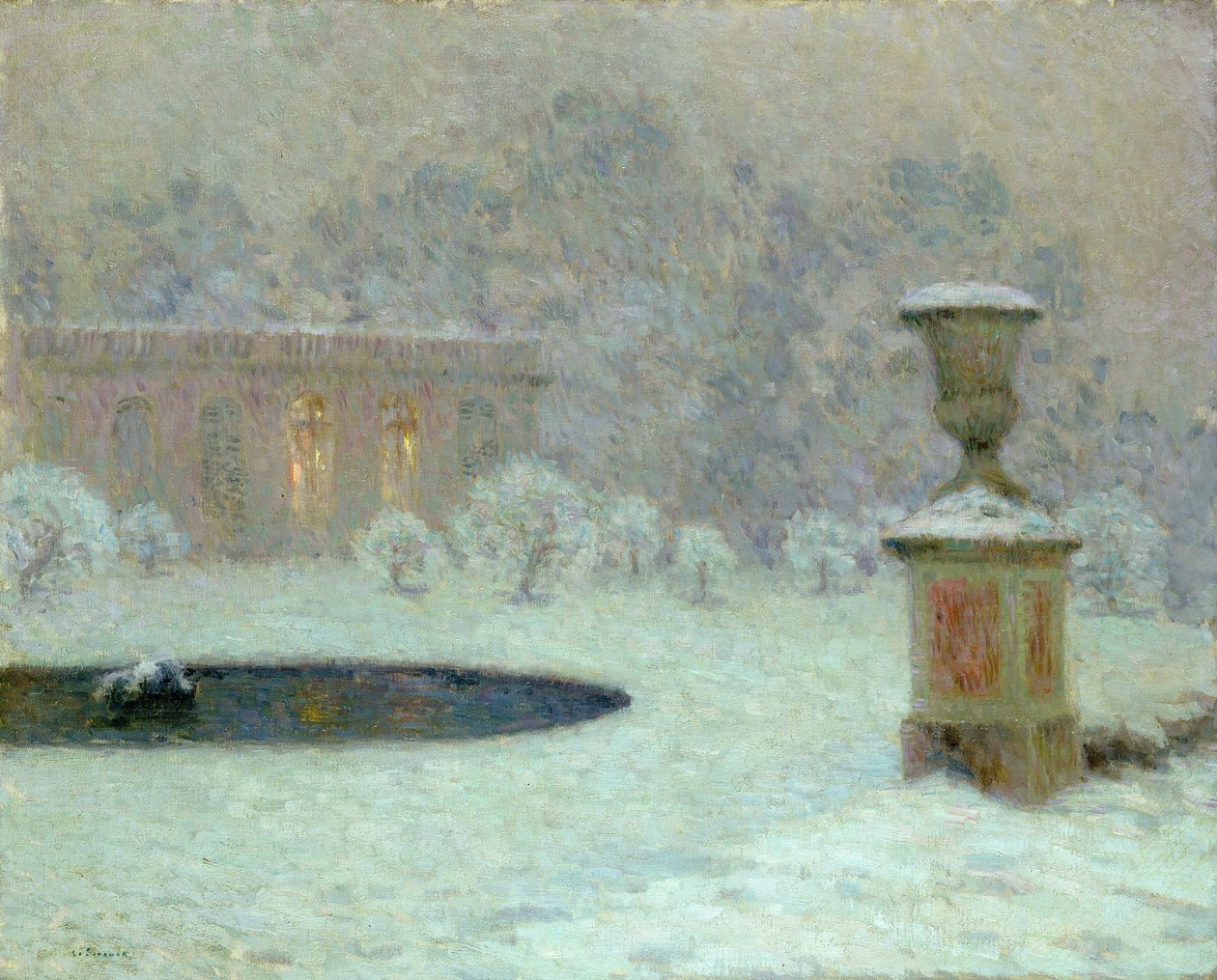 Trianon hó alatt, 1905 körül alkotó: Henri Eugene Augustin Le Sidaner