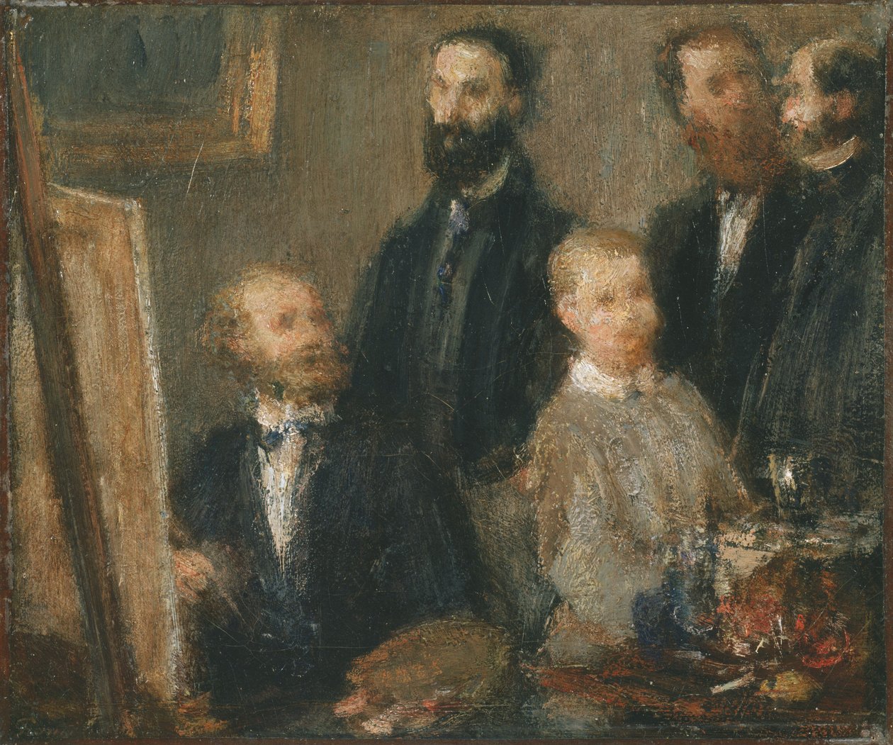 Manet stúdiójában alkotó: Ignace Henri Jean Fantin Latour