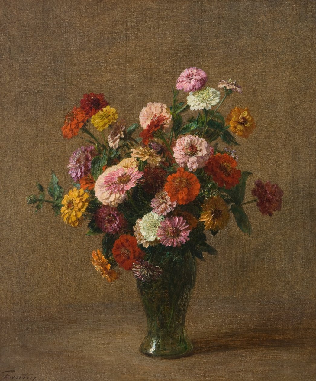 Zinnias alkotó: Ignace Henri Jean Fantin Latour