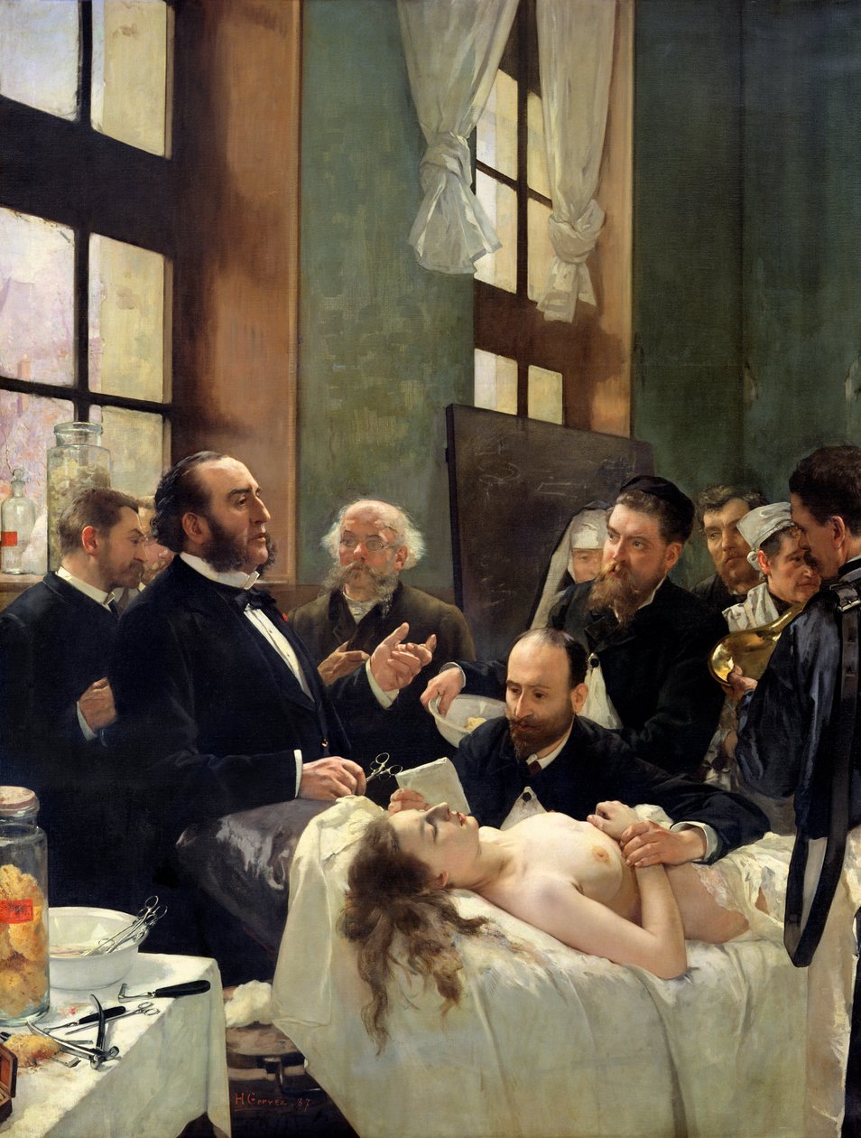 A műtét előtt, vagy Doktor Pean tanítás a Saint-Louis kórházban, 1887 alkotó: Henri Gervex