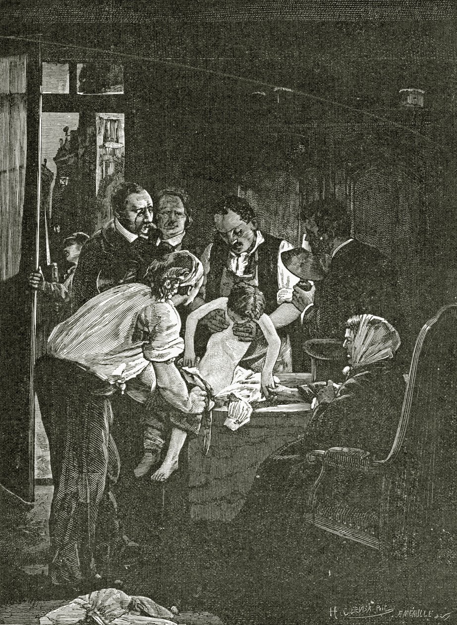 Emlékezés a 4. éjszakára, 19. század (színes metszet) alkotó: Henri Gervex