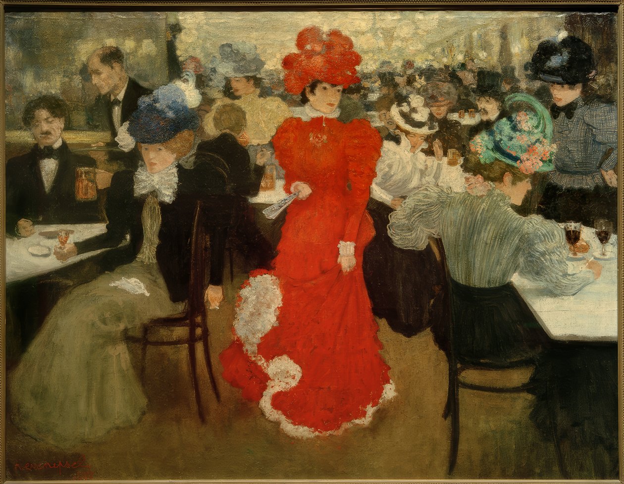 H.Evenepoel, Im Café d’Harcourt Párizsban alkotó: Henri Jacques Edouard Evenepoel