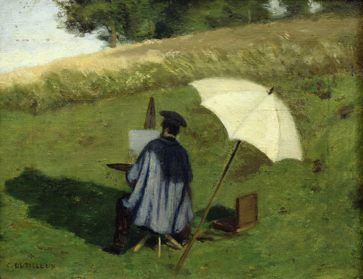 Desire Dubois festmény a szabadban, 1852 körül alkotó: Henri Joseph Constant Dutilleux