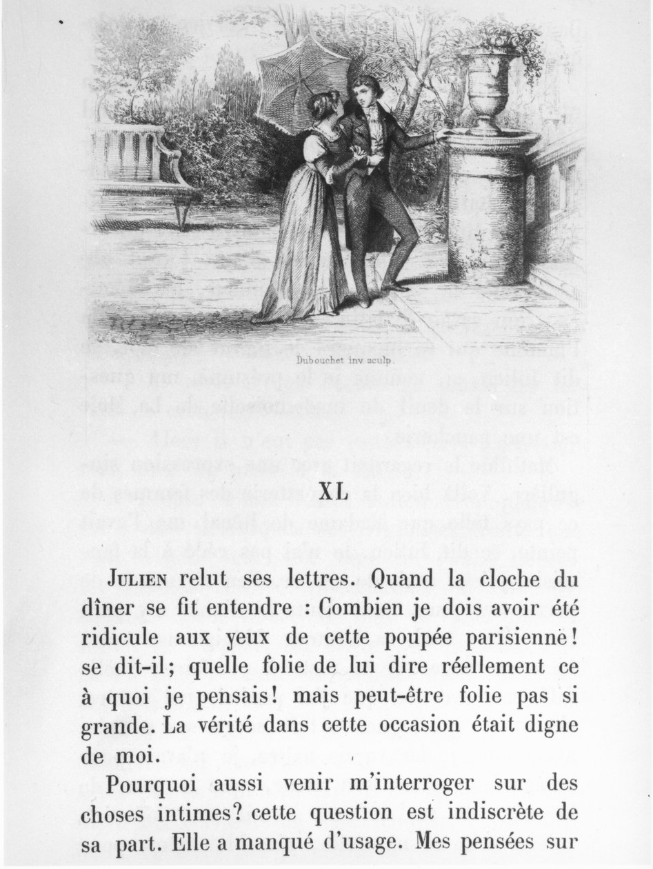 Illusztráció Stendhal (1783-1842) 1884-ben megjelent „The Red and the Black” című művéhez alkotó: Henri Joseph Dubouchet