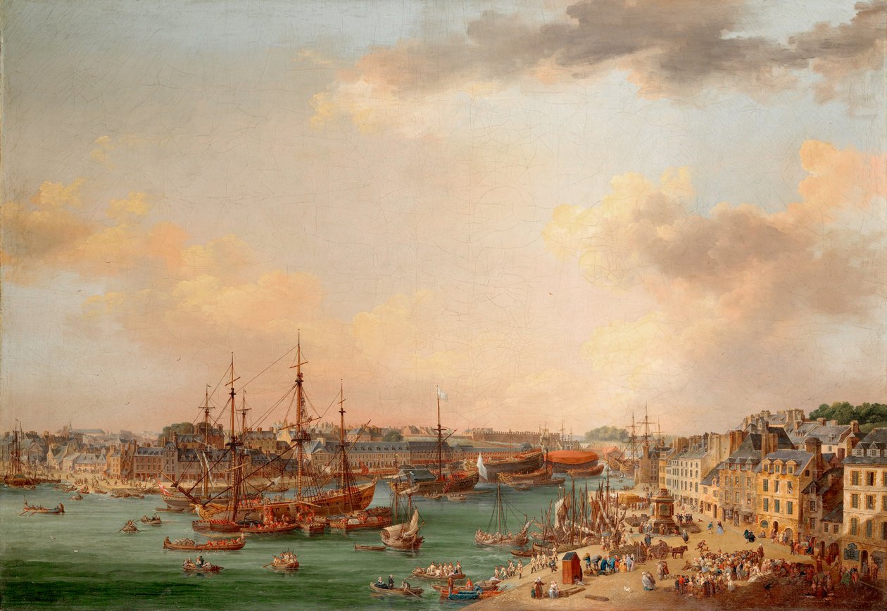 Brest külső kikötője alkotó: Henri Joseph Van Blarenberghe