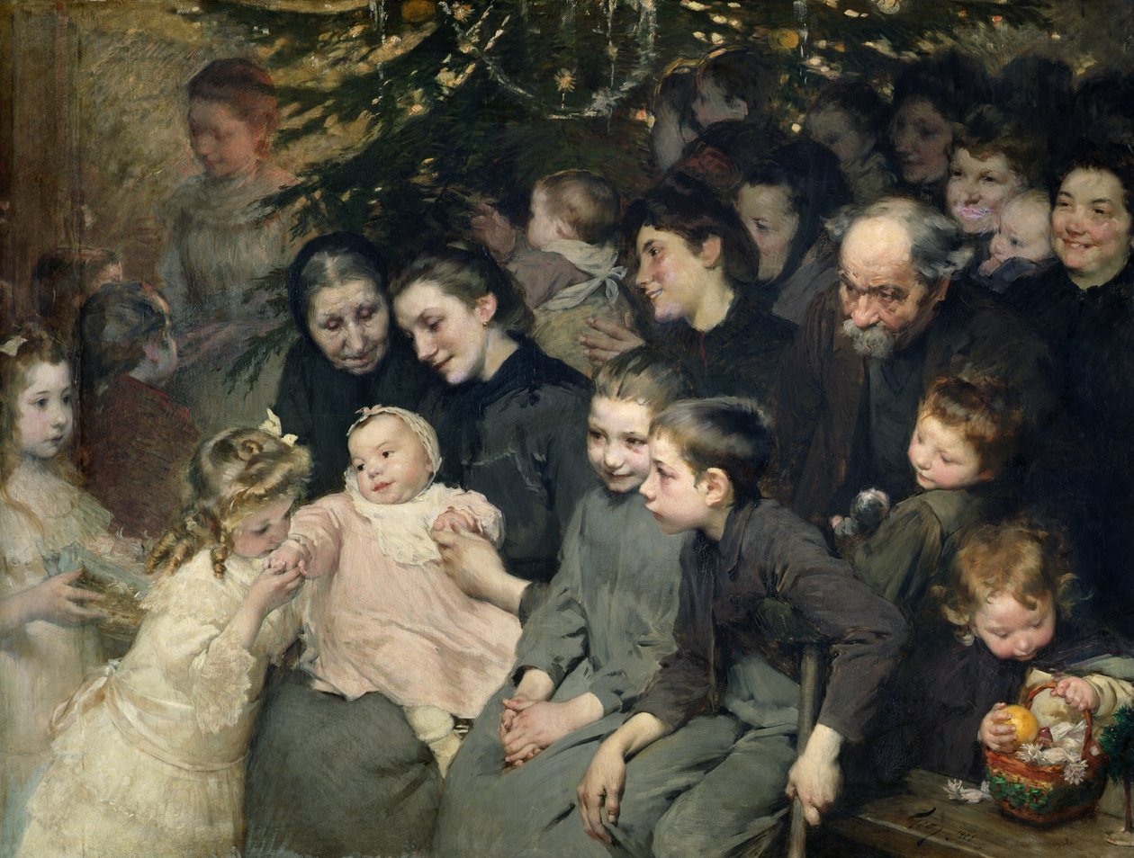 Tejcsepp Belleville-ben: A karácsonyfa a rendelőben, 1908 alkotó: Henri Jules Jean Geoffroy