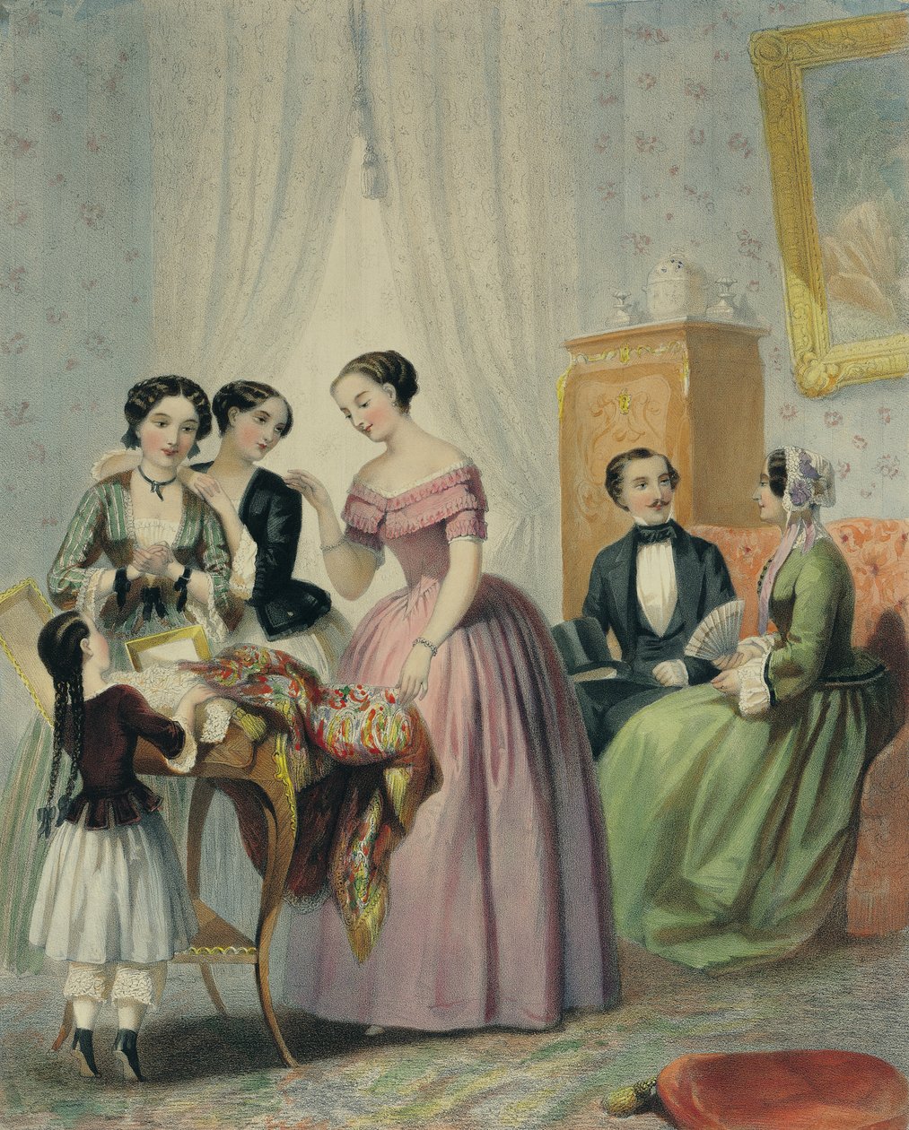 Az esküvői ajándékok, metszett Bettanier, 1852-53 alkotó: Henri Lafon