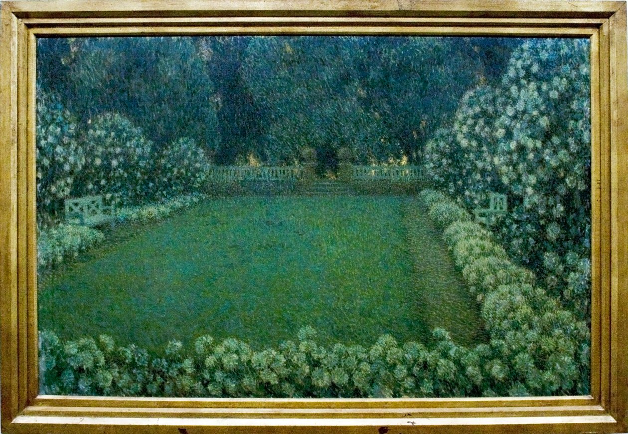 Le jardin blanc au crepuscule Nederlands: De witte tuin in de schemeringnMagyar: A feher kert szurkuletbenn alkotó: Henri Eugene Augustin Le Sidaner