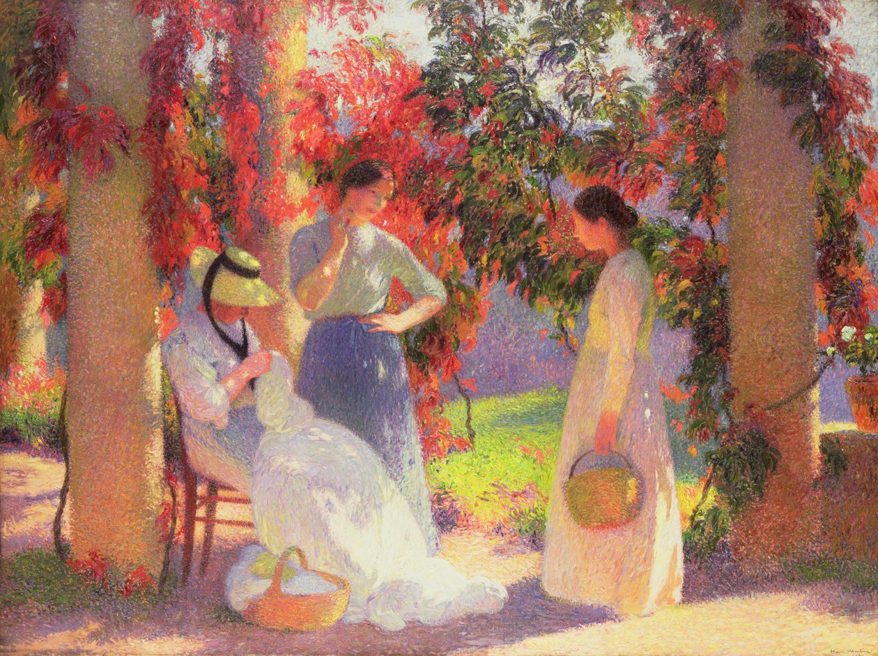 Varrójelenet a pergola alatt Marquayrolban, 1902 alkotó: Henri Martin