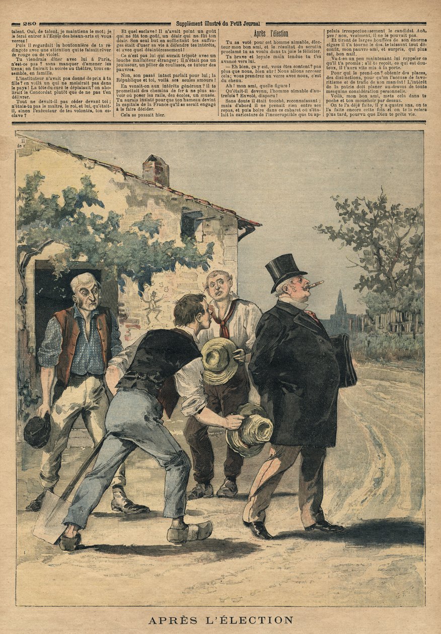 A választások után, illusztráció a "Le Petit Journal", Supplement Illustre, 1893. szeptember 2., 1893. szeptember 2. alkotó: Henri Meyer