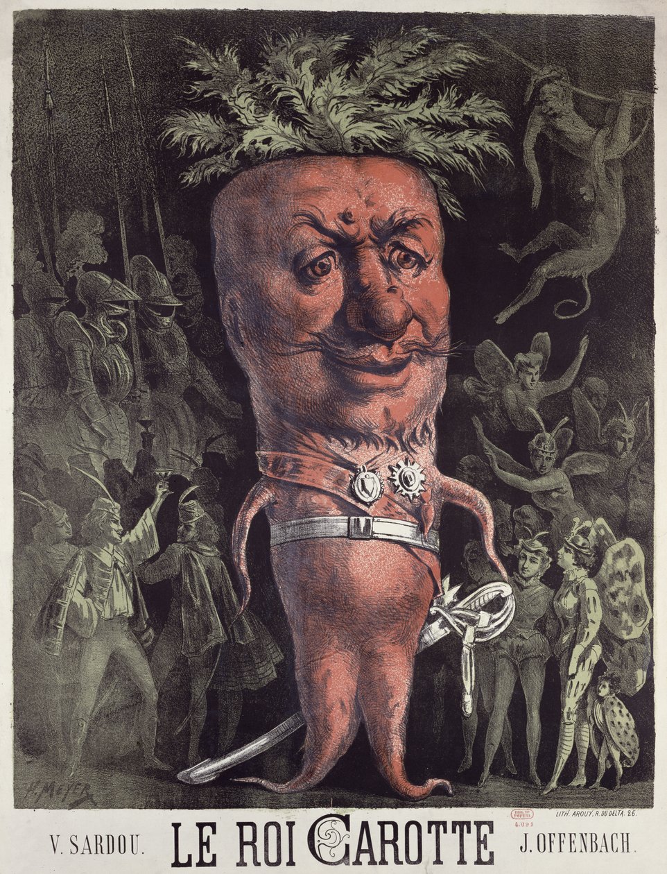 Poszter a „Le Roi Carotte” című operetthez, Jacques Offenbach (1819-90) a Theater de la Gaite-ban, 1872 alkotó: Henri Meyer