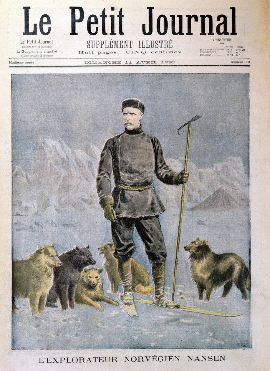 A norvég felfedező, Nansen, a "Le Petit Journal" címlapja, 1897. április 11. alkotó: Henri Meyer