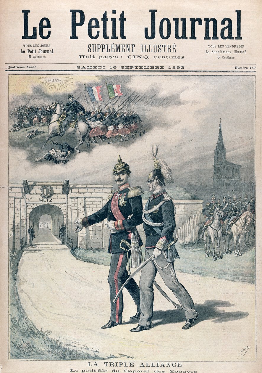 The Triple Alliance, illusztráció a „Le Petit Journal” 1893-ból alkotó: Henri Meyer