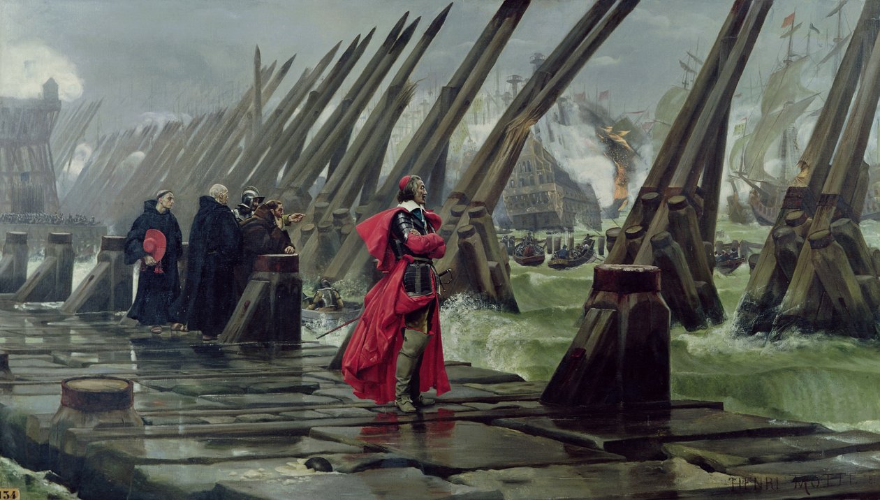 Richelieu (1585-1642) a La Rochelle-i tengerfalon, 1881 (lásd még: 307586) alkotó: Henri Paul Motte