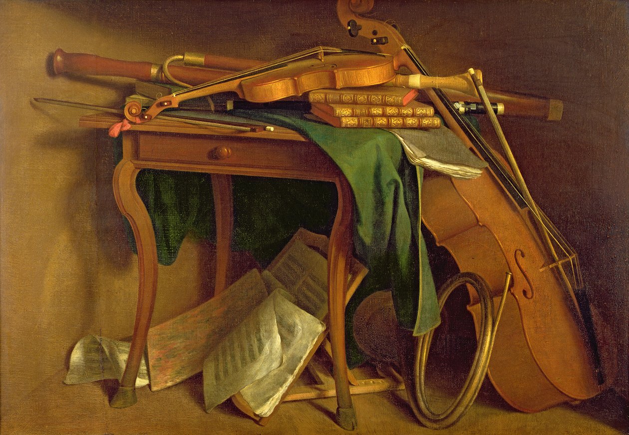 A zenész asztala, 1760 körül alkotó: Henri Roland de la Porte