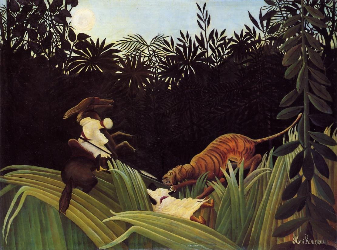 Cserkészeket támadott meg egy tigris alkotó: Henri Rousseau