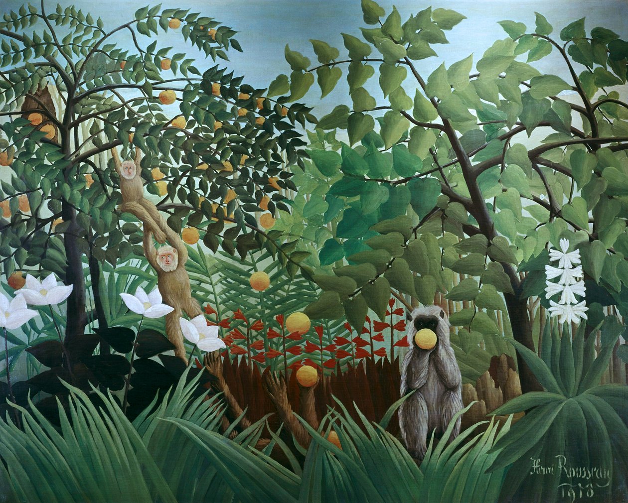 Egzotikus táj, 1910 alkotó: Henri Rousseau