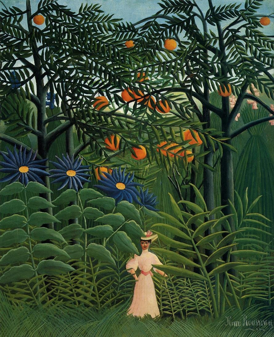 Nő séta egy egzotikus erdőben alkotó: Henri Rousseau