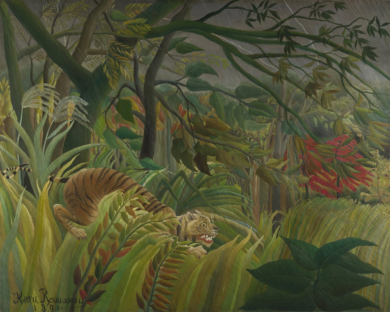 Tigris a trópusi viharban (meglepett!) 1891 alkotó: Henri Rousseau