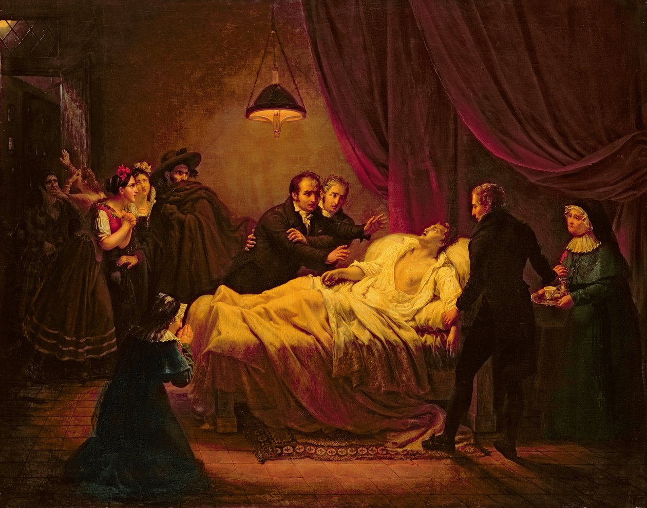 Mazet halála, 1821 alkotó: Henri Serrur
