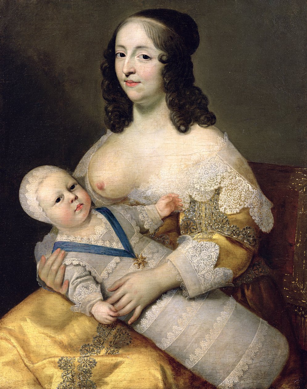 A francia Dauphin Lajos (1638-1715) és ápolónője, Dame Longuet de la Giraudiere, 1638 körül alkotó: Charles Beaubrun