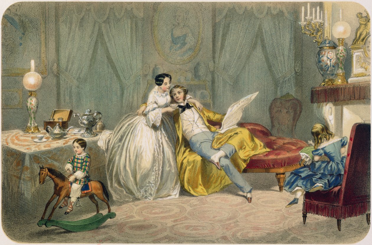 „Au coin du feu”, a „Soirees parisiennes” sorozatból alkotó: Henri de Montaut