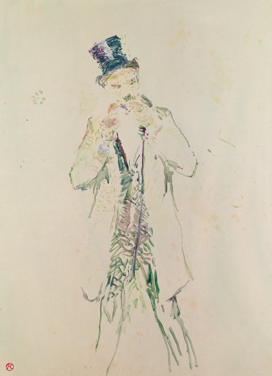 Egy álló úriember szivarjára gyújt, 1885 (olaj, fa) alkotó: Henri de Toulouse Lautrec