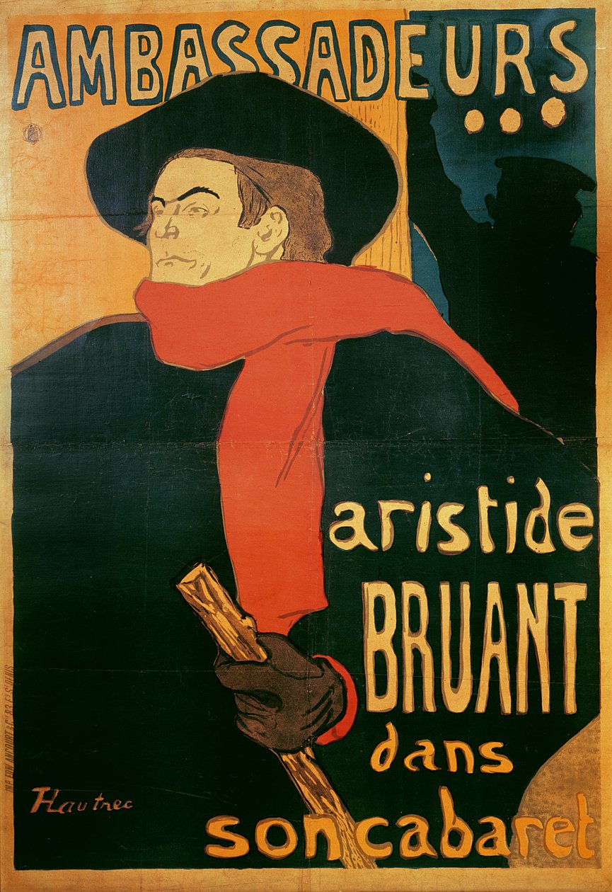 Nagykövetek: Aristide Bruant, 1892 alkotó: Henri de Toulouse Lautrec