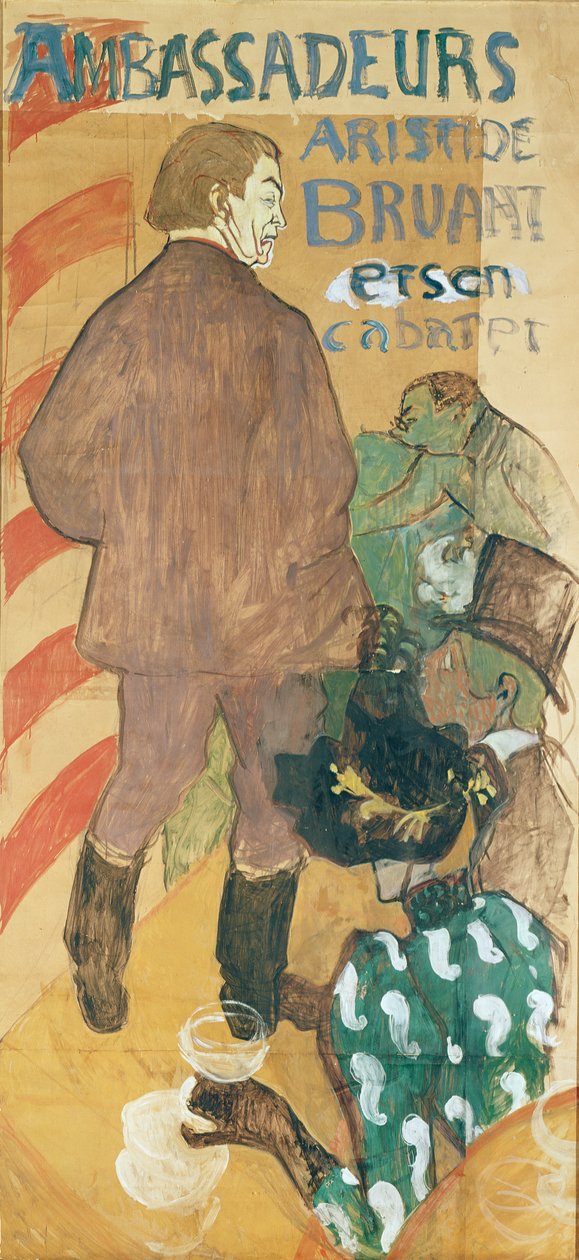 Ambassadeurs, Aristide Bruant és kabaréja, 1892 (olaj a kártyán) alkotó: Henri de Toulouse Lautrec