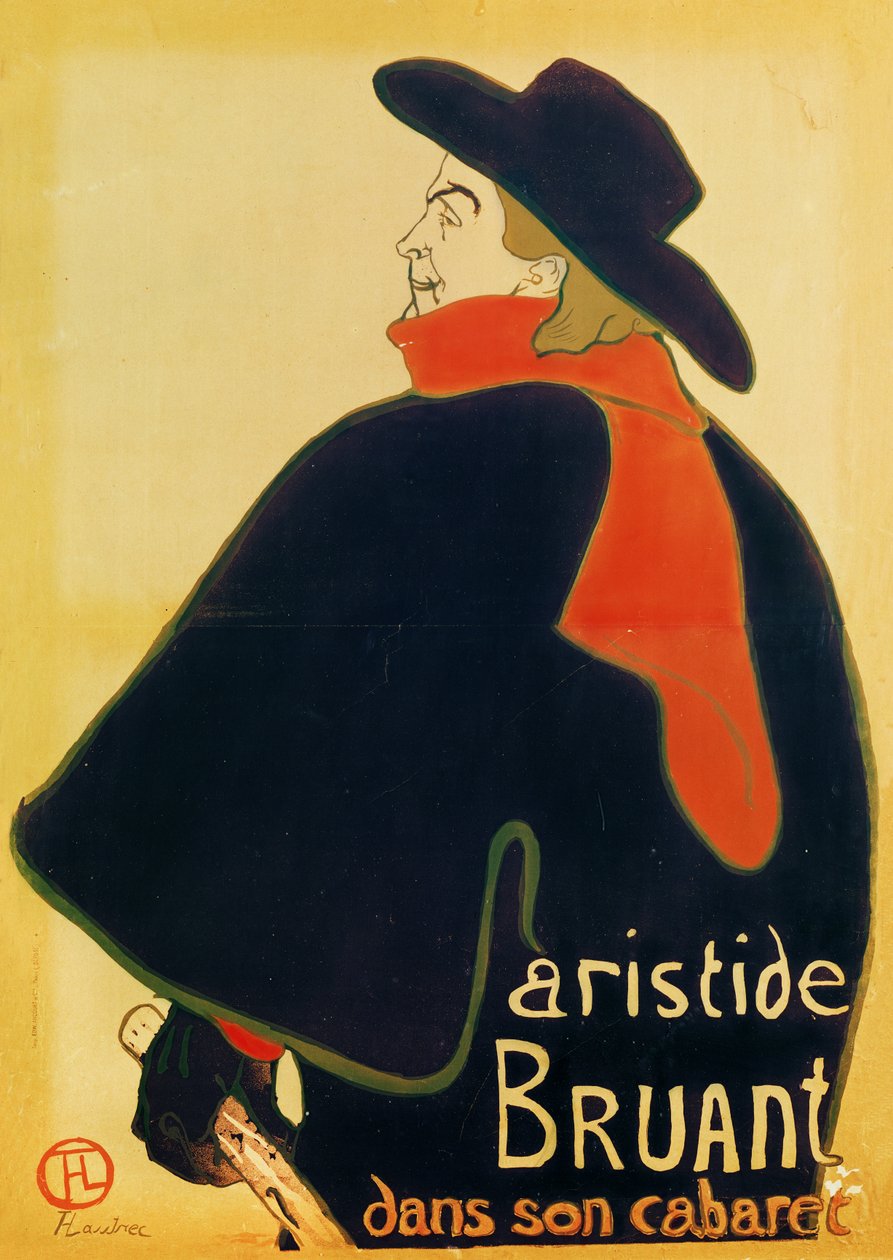 Aristide Bruant kabaréjában, 1893 (színes litográfia) alkotó: Henri de Toulouse Lautrec