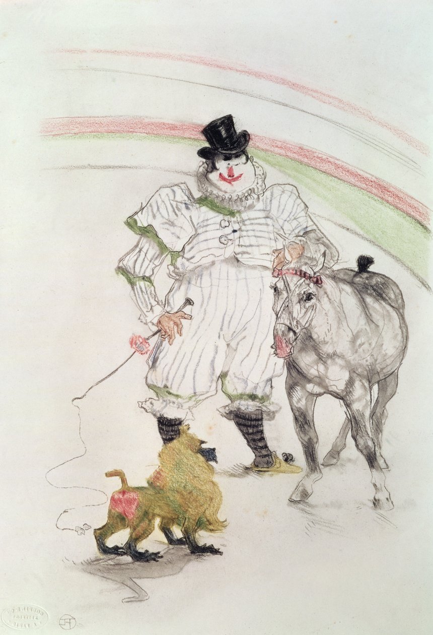 A cirkuszban: fellépő ló és majom, 1899 (kréta, zsírkréta és grafit) alkotó: Henri de Toulouse Lautrec