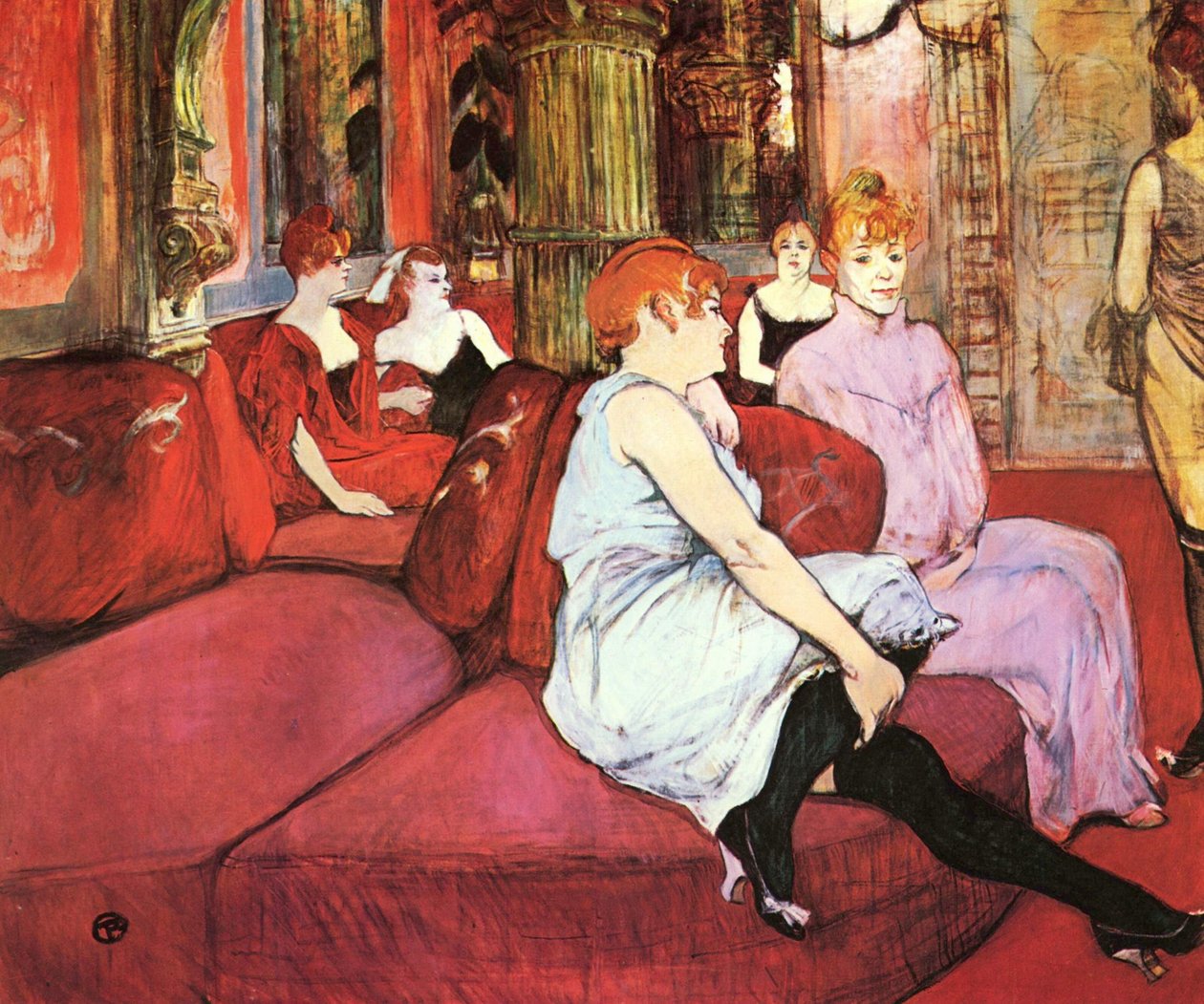 Der Salon in der Rue des Moulins alkotó: Henri de Toulouse Lautrec