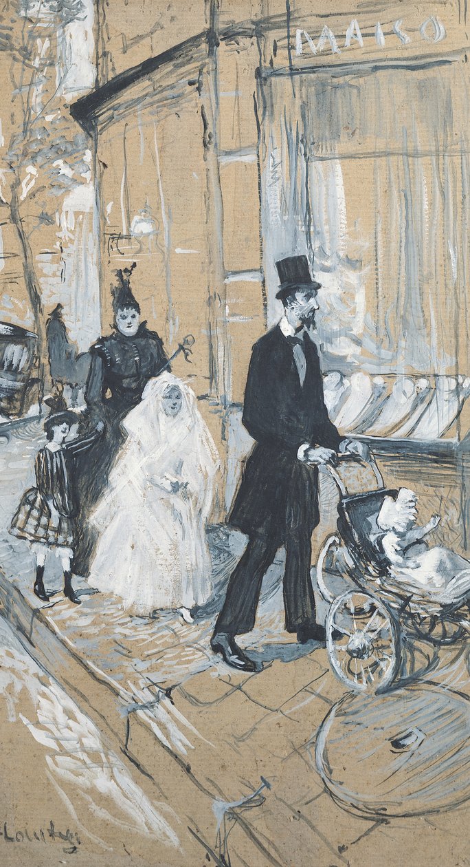 Elsőáldozás napja, 1888 (grisaille kartonon) alkotó: Henri de Toulouse Lautrec