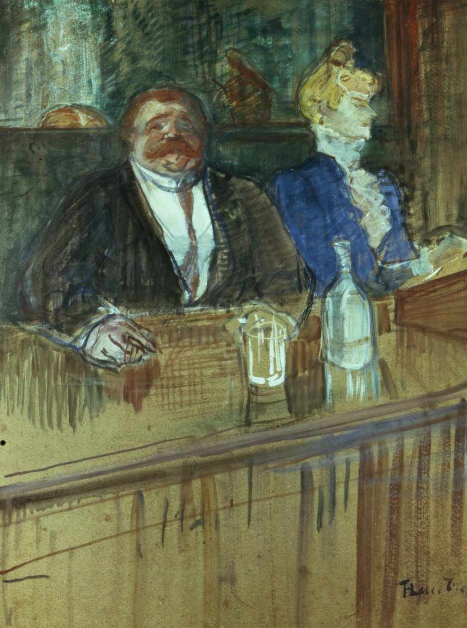 A bárban: A kövér tulajdonos és a vérszegény pénztáros, 1898 alkotó: Henri de Toulouse Lautrec