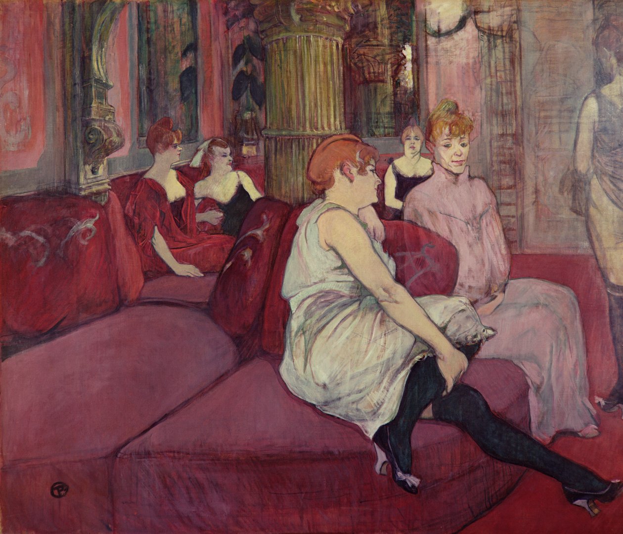 A Rue des Moulins szalonjában, 1894 (szén és olaj, vászon) alkotó: Henri de Toulouse Lautrec