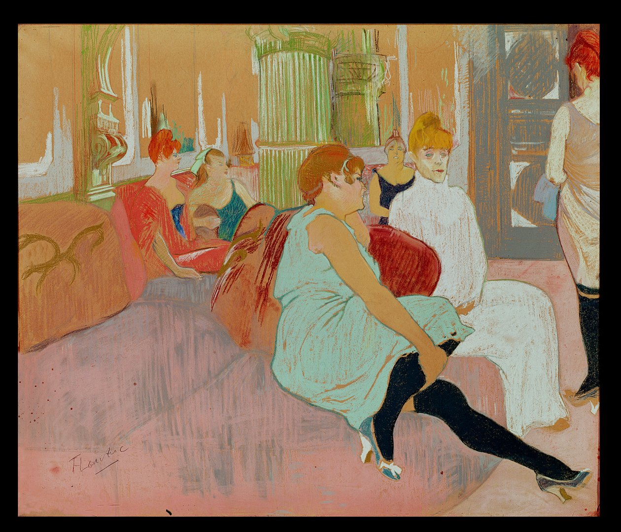 A Rue des Moulins szalonjában, 1894 (pasztell, papíron) alkotó: Henri de Toulouse Lautrec