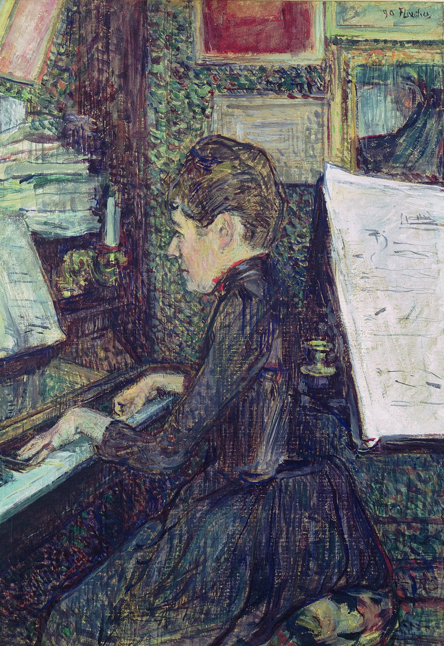 Mademoiselle Dihau (1843-1935) a zongoránál, 1890 alkotó: Henri de Toulouse Lautrec