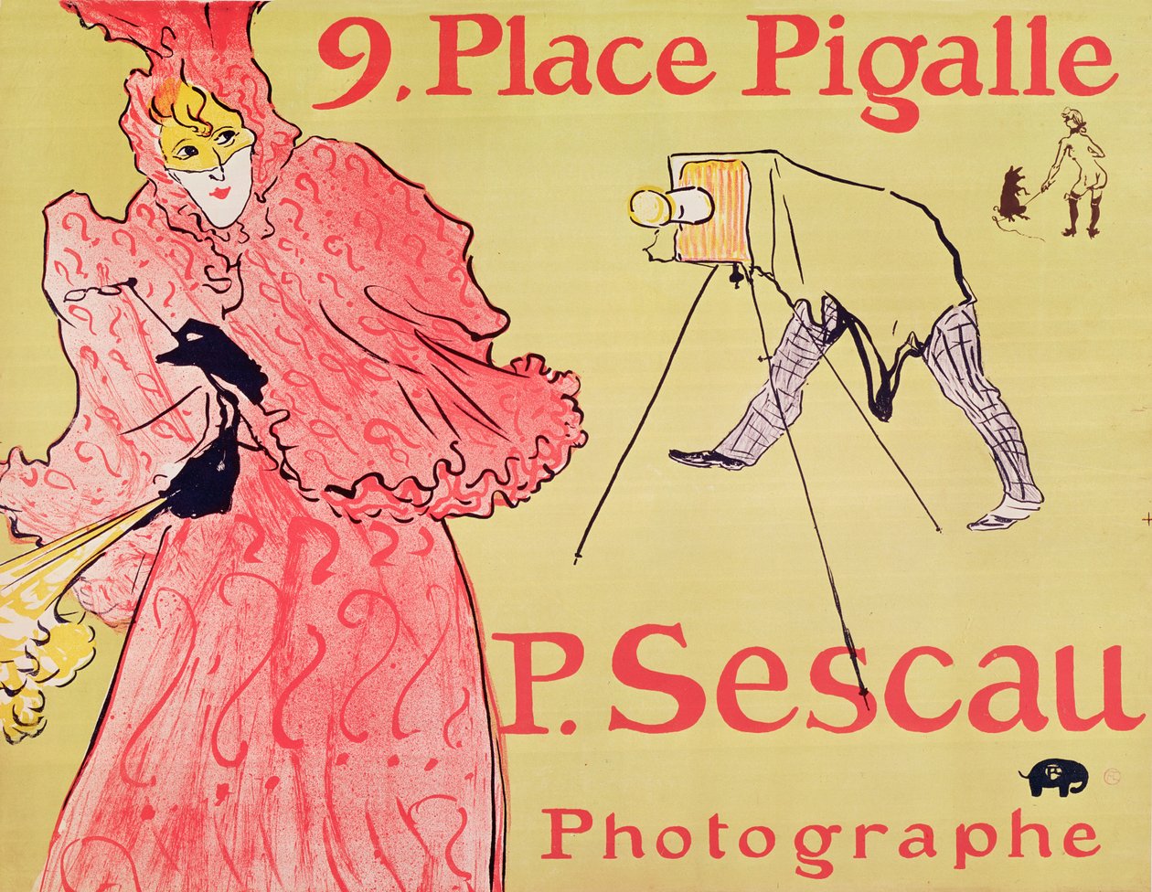 P. Sescau Photographe (plakát), 1894 (öt színnyomásos litográfia ecset-, zsírkréta- és fröccsöntési technikával) alkotó: Henri de Toulouse Lautrec