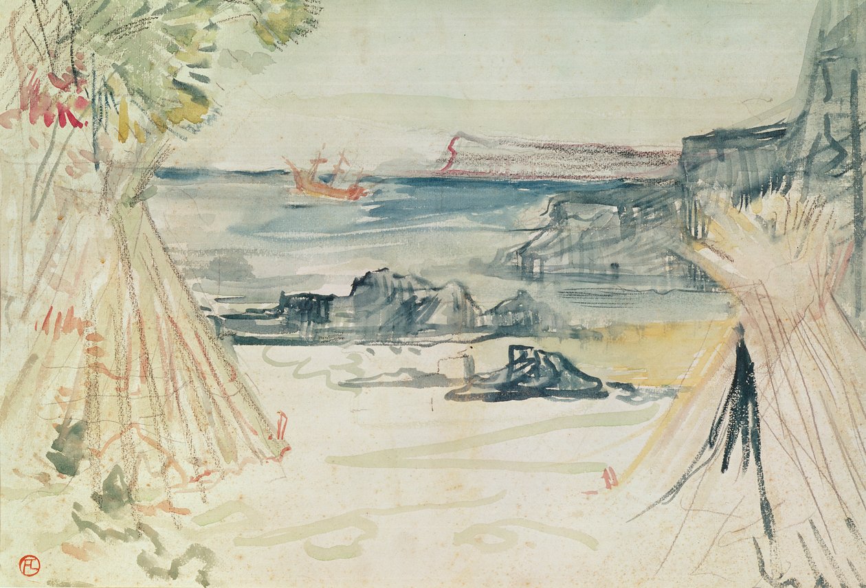 Paul és Virginie, 1896 (akvarell és ceruza papíron) alkotó: Henri de Toulouse Lautrec