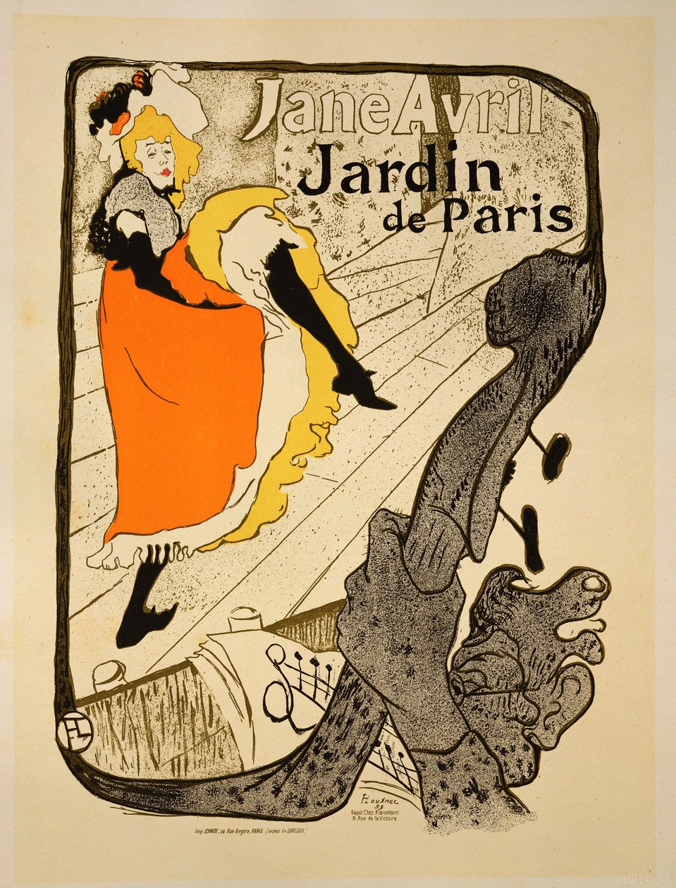 Egy „Jane Avril”-t hirdető plakát reprodukciója a Jardin de Paris-ban, 1893 (lásd: 34625) alkotó: Henri de Toulouse Lautrec