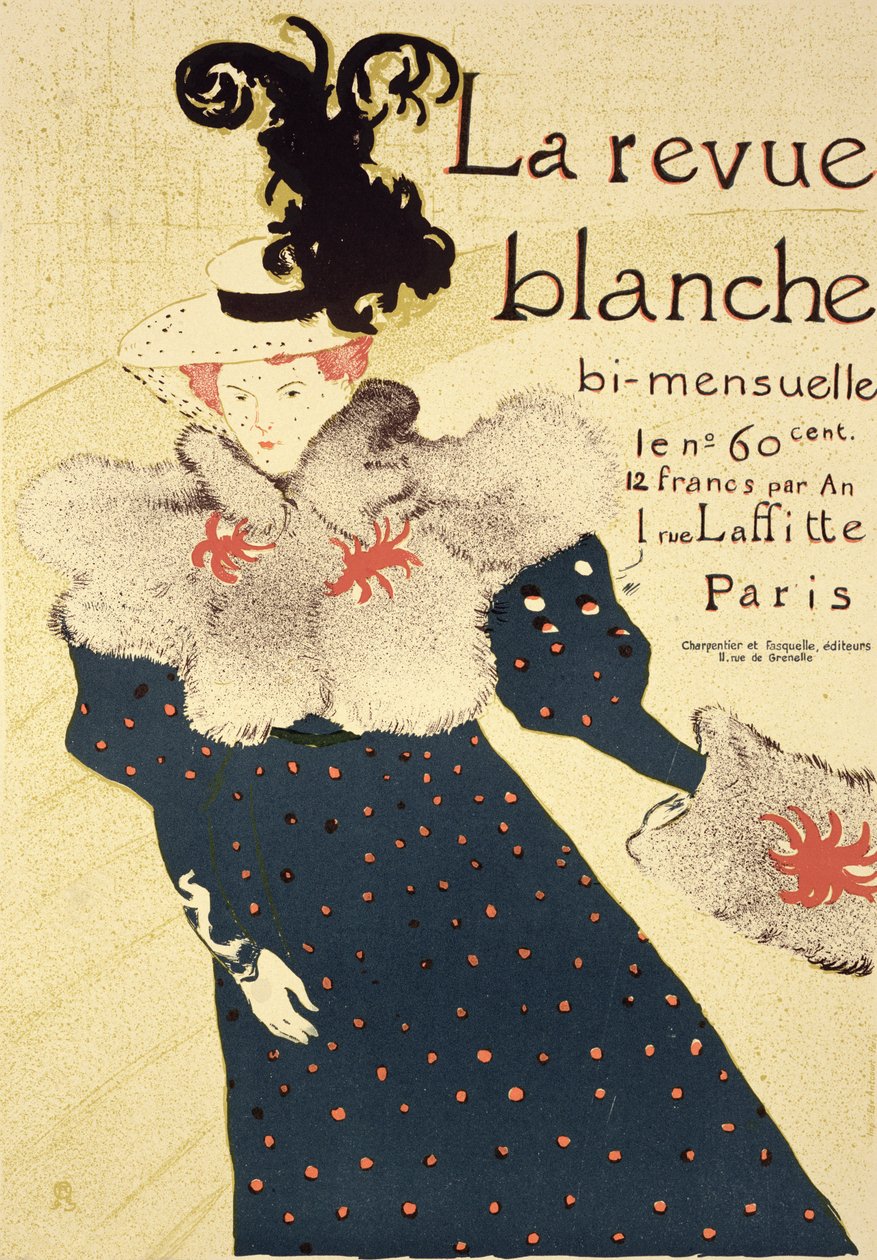 A „La Revue Blanche” című plakát reprodukciója, 1895 alkotó: Henri de Toulouse Lautrec