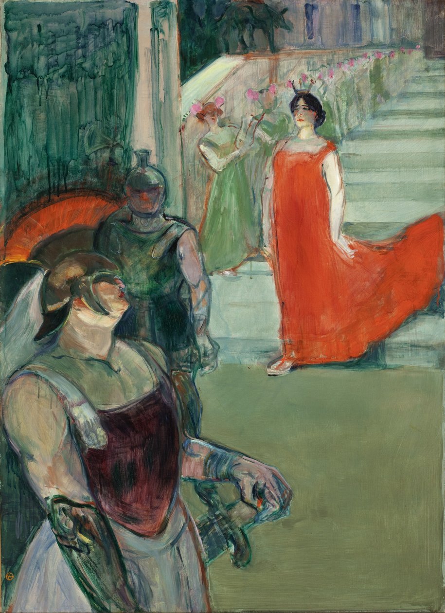 A bordeaux-i Messalina Opera (a Messaline statisztákkal szegélyezett lépcsőn ereszkedik le), 1900-1901 alkotó: Henri de Toulouse Lautrec