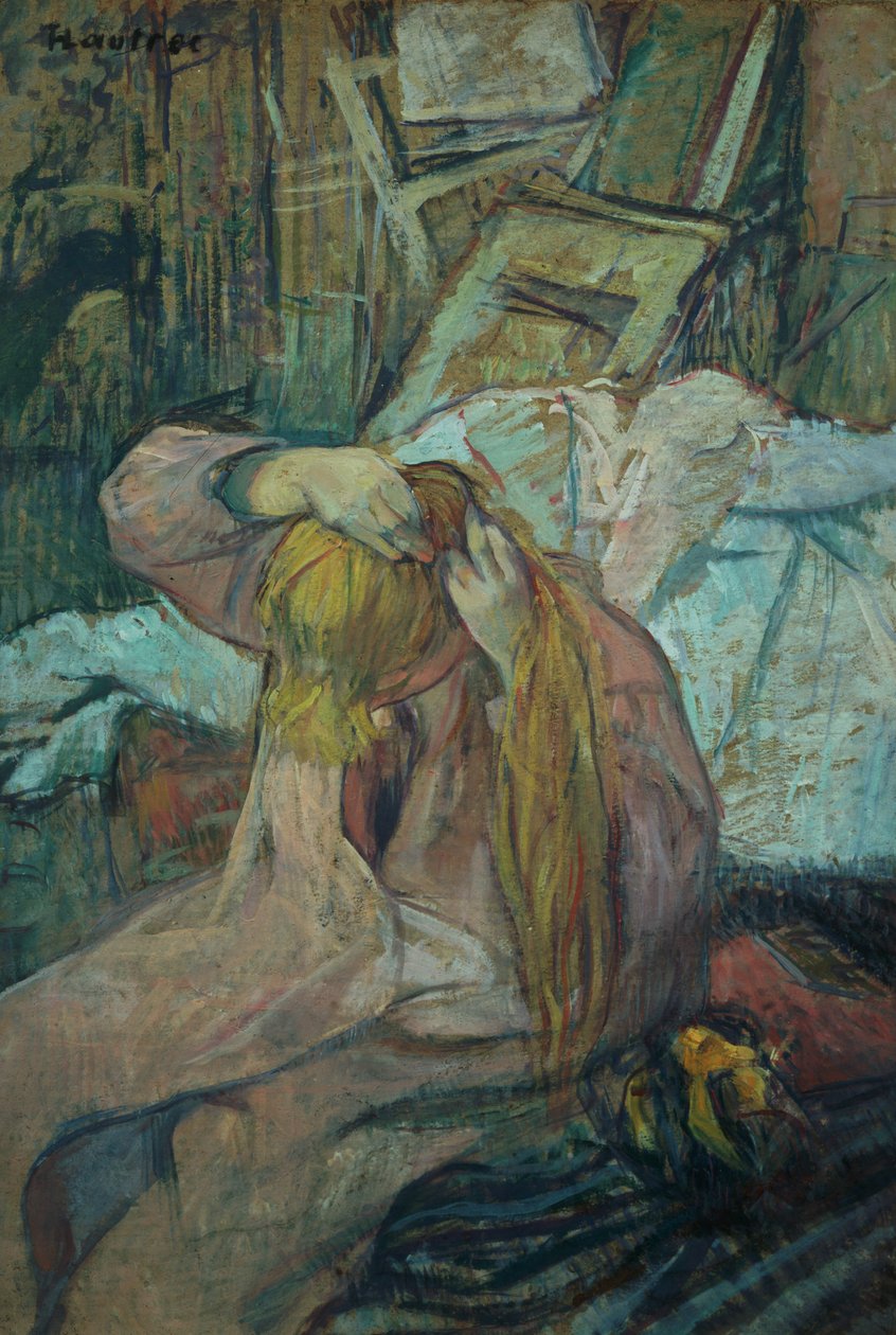 Haját festő nő, 1891 (olaj, karton) alkotó: Henri de Toulouse Lautrec