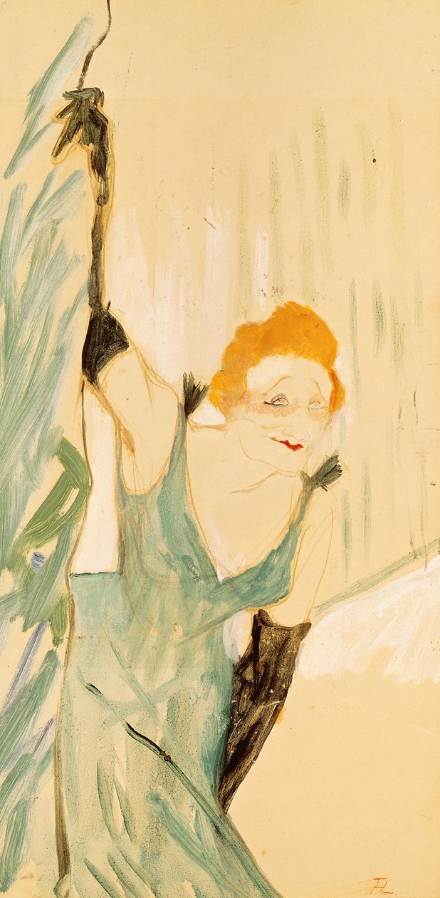 Yvette Guilbert (1867-1944) függönyhívást vesz fel, 1894 alkotó: Henri de Toulouse Lautrec