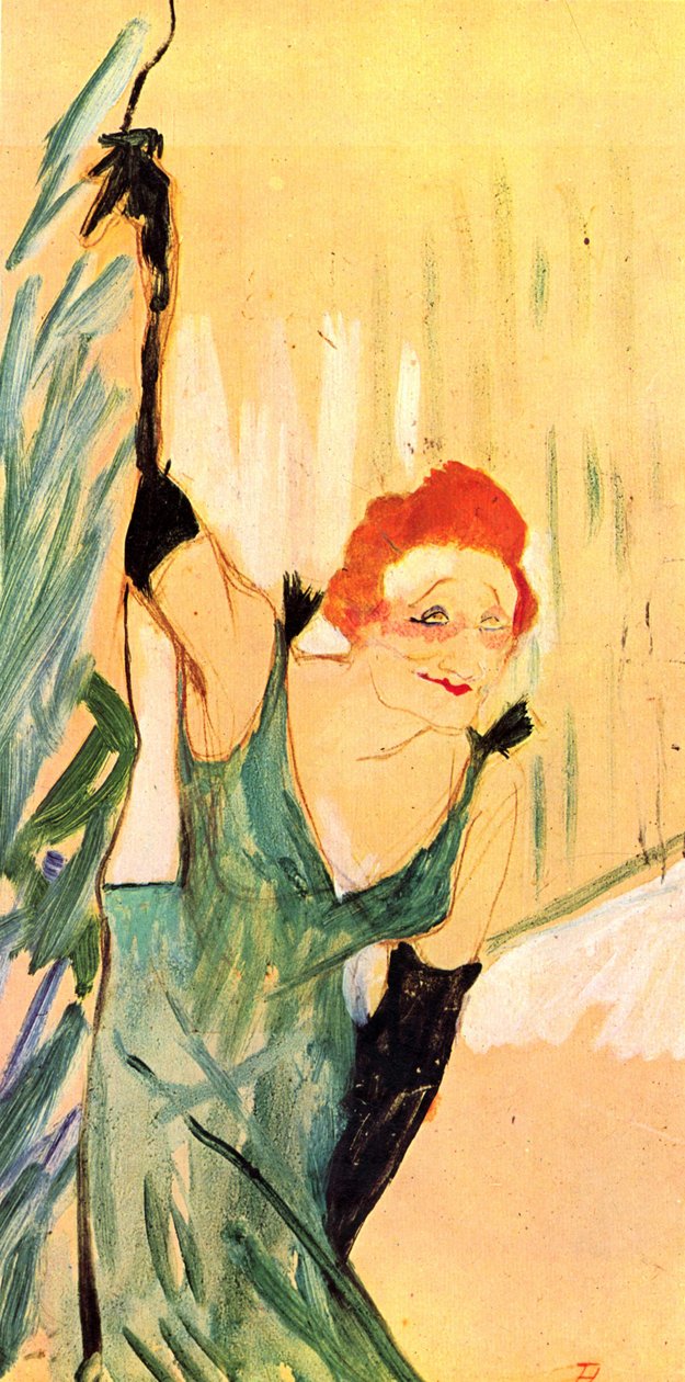 Yvette Guilbert üdvözli a közönséget alkotó: Henri de Toulouse Lautrec