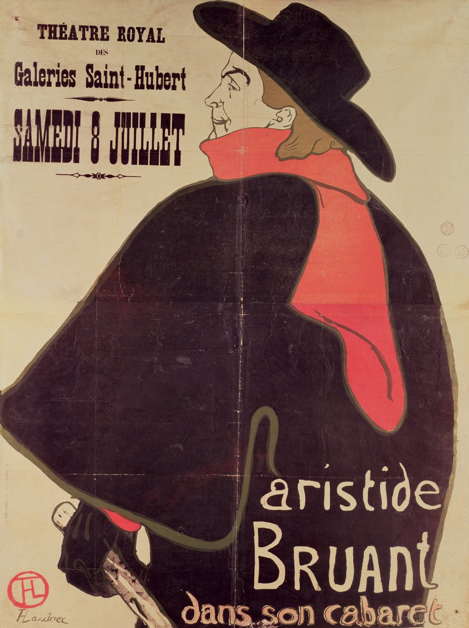 Aristide Bruant a kabaréjában, 1893 alkotó: Henri de Toulouse Lautrec