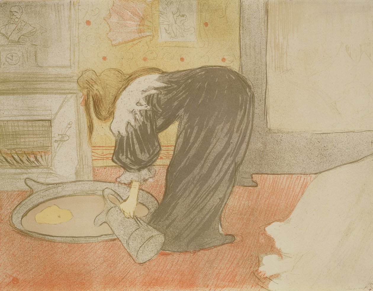 Elles: Nő a kádban, 1896 (kréta, ecset és fröccslitó) alkotó: Henri de Toulouse Lautrec