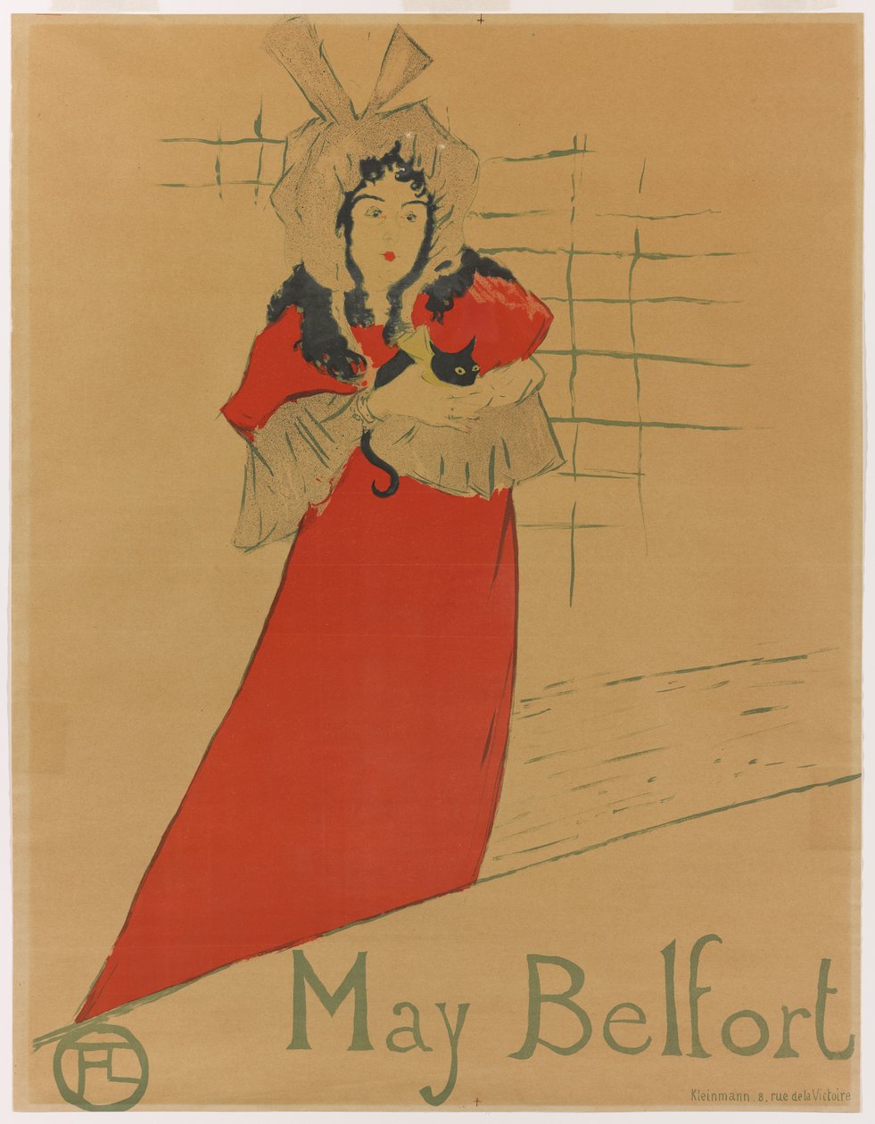 May Belfort, 1895 (ecset, fröcskölés és zsírkréta litográfia, öt színben nyomtatva papírra) alkotó: Henri de Toulouse Lautrec