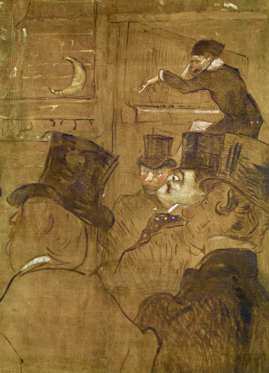 Táblák a hut de la Goulue számára, a párizsi Foire du Trone-ban. A mór tánc: La Gouloue Louise Weber a Foire du Tréne-ben Oscar Wilde részlete, 1895, olaj, vászon alkotó: Henri de Toulouse Lautrec