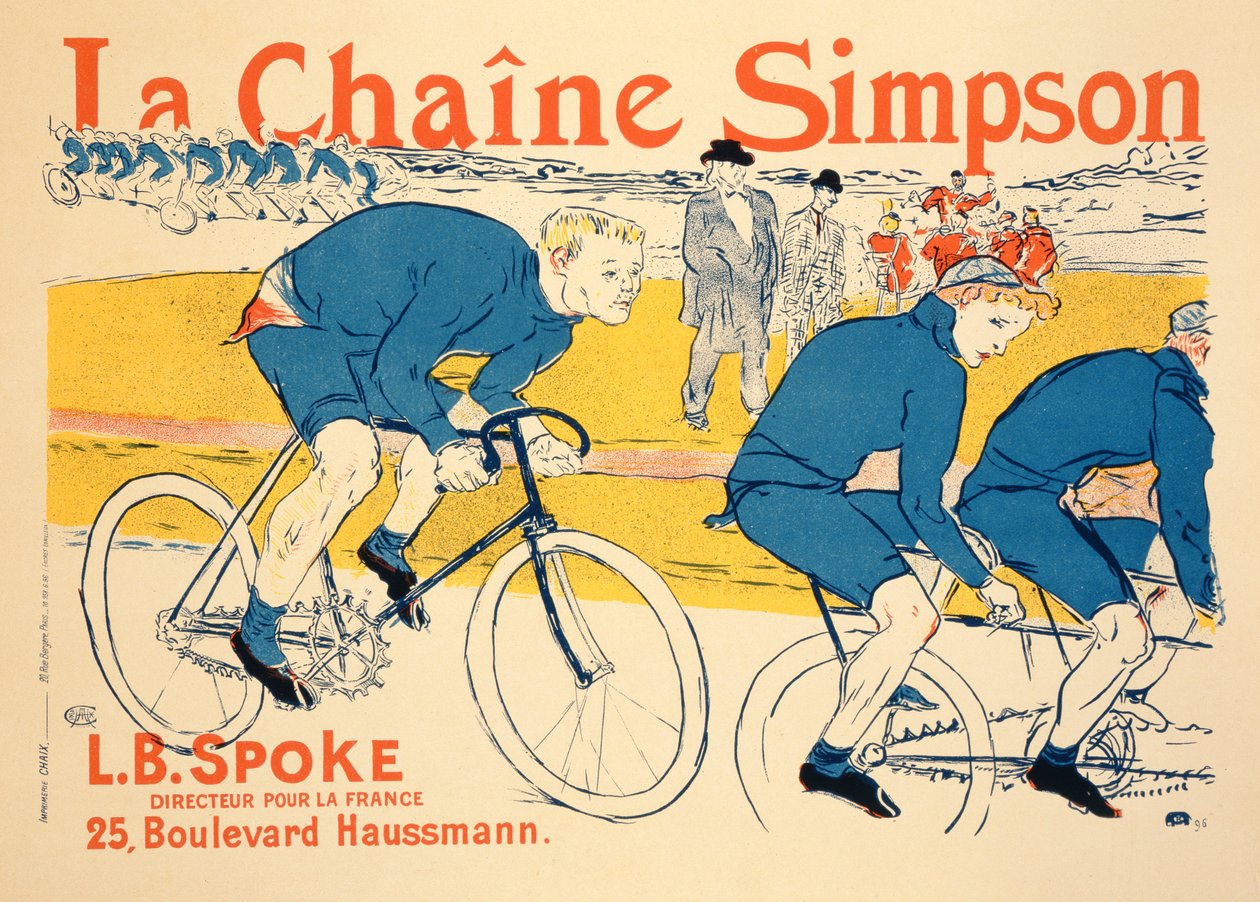 A „The Simpson Chain”-t reklámozó plakát reprodukciója, Párizs, 1896 (lásd SSI 39945) alkotó: Henri de Toulouse Lautrec